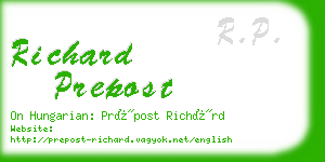 richard prepost business card